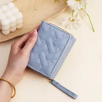 New Women's Short Wallet Simple Fashion Embroidered Love Women's Three-fold Card Bag Multi-card Wallet Wallet sku image 6