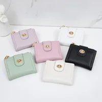 New And New Style Small Wallet Women's Short New Solid Color Simple Thin High-end Student Ins Multi-function Fashion Wallet Women main image 1