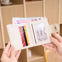 New And New Style Small Wallet Women's Short New Solid Color Simple Thin High-end Student Ins Multi-function Fashion Wallet Women main image 4