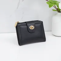 New And New Style Small Wallet Women's Short New Solid Color Simple Thin High-end Student Ins Multi-function Fashion Wallet Women sku image 1
