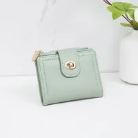 New And New Style Small Wallet Women's Short New Solid Color Simple Thin High-end Student Ins Multi-function Fashion Wallet Women sku image 4