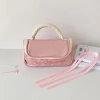 Ins Simple Large Capacity Portable Storage Bag Student High-value Stationery Pencil Case PU Portable Wash Bag Storage Bag sku image 2