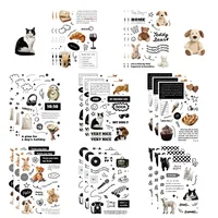 8 Cartoon Black And White Holiday Collage Hands-on DIY Hand Account Mobile Phone Case Notebook Decoration  Wholesale Waterproof main image 1