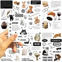 8 Cartoon Black And White Holiday Collage Hands-on DIY Hand Account Mobile Phone Case Notebook Decoration  Wholesale Waterproof main image 4
