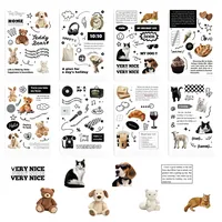 8 Cartoon Black And White Holiday Collage Hands-on DIY Hand Account Mobile Phone Case Notebook Decoration  Wholesale Waterproof main image 5