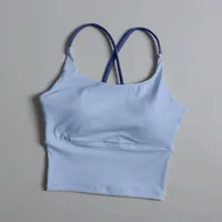 Sports Underwear Women's High-intensity Fitness Running Shockproof Yoga Clothing Color-matching Beauty Vest-style Push-up Bra sku image 17
