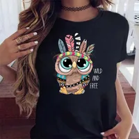 Women's T-shirt Short Sleeve T-Shirts Simple Style Classic Style Printing Owl main image 1