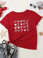 Women's T-shirt Short Sleeve T-Shirts Simple Style Classic Style Heart Shape main image 1