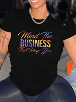 Women's T-shirt Short Sleeve T-Shirts Simple Style Classic Style Vocabulary Words/Name main image 1