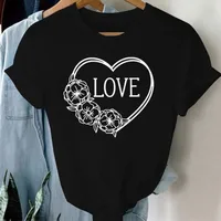 Unisex T-shirt Short Sleeve T-Shirts Classic Style Streetwear Heart Shape main image 3