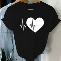 Unisex T-shirt Short Sleeve T-Shirts Classic Style Streetwear Heart Shape main image 4