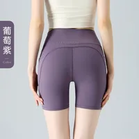 Spring And Summer Yoga Pants Women's Bike Shorts High Waist Hip Leggings Tight Running Training Fitness Pants sku image 13