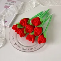 Three-Dimensional Simulated Rose Gift Pen Student High-Looking Desktop Ornaments Ballpoint Pen Decorative Pen Wedding Sign-In Pen main image 3