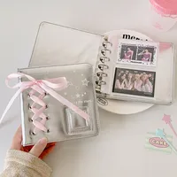 Ballet Silver Leather PU Loose-leaf Album Ballet Ribbon Star-chasing Card Storage Album Three-inch Polyaroid Card Album main image 3