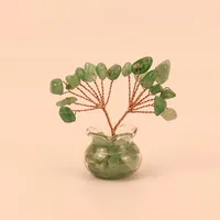 Natural Yellow Purple Pink Crystal Crystal Gravel Money Tree Hand-Woven Car Mini Crystal Tree Small Ornaments H21 sku image 3