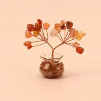 Natural Yellow Purple Pink Crystal Crystal Gravel Money Tree Hand-Woven Car Mini Crystal Tree Small Ornaments H21 sku image 5
