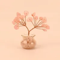 Natural Yellow Purple Pink Crystal Crystal Gravel Money Tree Hand-Woven Car Mini Crystal Tree Small Ornaments H21 sku image 1