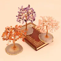 Manufacturer Wholesale Amethyst Money Tree Natural Energy Crystal Life Tree Agate Crystal Tree Ornaments H18 main image 1