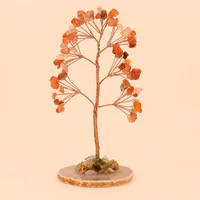 Purple Pink Citrine Gravel Money Tree Hand-Woven Agate Piece Base Home Desktop Crystal Tree Ornaments H10 main image 4
