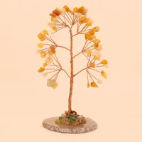 Purple Pink Citrine Gravel Money Tree Hand-Woven Agate Piece Base Home Desktop Crystal Tree Ornaments H10 sku image 4