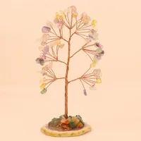 Purple Pink Citrine Gravel Money Tree Hand-Woven Agate Piece Base Home Desktop Crystal Tree Ornaments H10 sku image 6