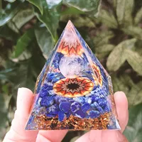 Popular Crystal Gravel Pyramid Ornaments Home Resin Glue Handicrafts Office Decoration Gifts main image 2