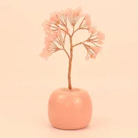 Natural Colorful Gravel Crystal Tree Ornaments Ceramic Apple Base Office Desk Amethyst Money Tree H15 sku image 1
