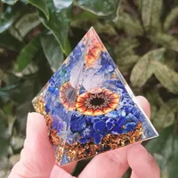 Popular Crystal Gravel Pyramid Ornaments Home Resin Glue Handicrafts Office Decoration Gifts main image 3