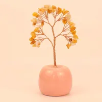 Natural Colorful Gravel Crystal Tree Ornaments Ceramic Apple Base Office Desk Amethyst Money Tree H15 sku image 4