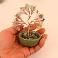 Natural Citrine Fortune Tree Tea Cup Treasure Bowl Crystal Money Tree Desktop Decoration Crystal Tree Ornament H14 main image 3