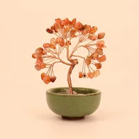 Natural Citrine Fortune Tree Tea Cup Treasure Bowl Crystal Money Tree Desktop Decoration Crystal Tree Ornament H14 sku image 5