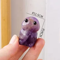 Natural Crystal Mushroom Elf Ornaments Amethyst Carving Frog Monster Crafts Micro Landscape Decoration main image 2