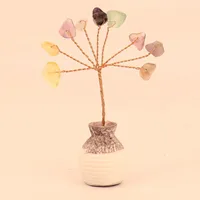 Natural Yellow Purple Pink Crystal Crystal Gravel Money Tree Hand-Woven Car Mini Crystal Tree Small Ornaments H22 main image 4