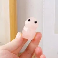 Natural Crystal Mushroom Elf Ornaments Amethyst Carving Frog Monster Crafts Micro Landscape Decoration sku image 4