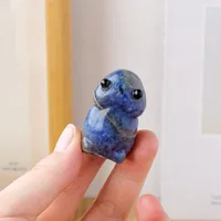 Natural Crystal Mushroom Elf Ornaments Amethyst Carving Frog Monster Crafts Micro Landscape Decoration sku image 8