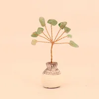 Natural Yellow Purple Pink Crystal Crystal Gravel Money Tree Hand-Woven Car Mini Crystal Tree Small Ornaments H22 sku image 3