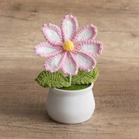 New Handmade Knitted Sunflower Finished Wool Plant Potted Home Simulation Ornaments Decorative Gifts Stall sku image 1