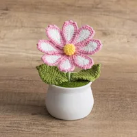 New Handmade Knitted Sunflower Finished Wool Plant Potted Home Simulation Ornaments Decorative Gifts Stall sku image 2