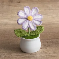 New Handmade Knitted Sunflower Finished Wool Plant Potted Home Simulation Ornaments Decorative Gifts Stall sku image 3