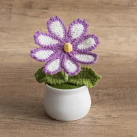 New Handmade Knitted Sunflower Finished Wool Plant Potted Home Simulation Ornaments Decorative Gifts Stall sku image 4