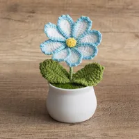 New Handmade Knitted Sunflower Finished Wool Plant Potted Home Simulation Ornaments Decorative Gifts Stall sku image 5