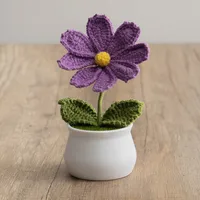 New Handmade Knitted Sunflower Finished Wool Plant Potted Home Simulation Ornaments Decorative Gifts Stall sku image 6