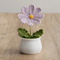 New Handmade Knitted Sunflower Finished Wool Plant Potted Home Simulation Ornaments Decorative Gifts Stall sku image 7