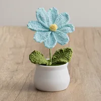 New Handmade Knitted Sunflower Finished Wool Plant Potted Home Simulation Ornaments Decorative Gifts Stall sku image 8
