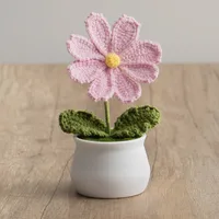 New Handmade Knitted Sunflower Finished Wool Plant Potted Home Simulation Ornaments Decorative Gifts Stall sku image 12
