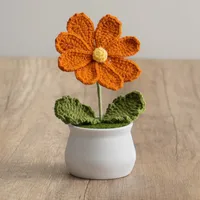 New Handmade Knitted Sunflower Finished Wool Plant Potted Home Simulation Ornaments Decorative Gifts Stall sku image 14
