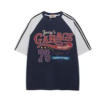 Jiayiku Fashion Brand  Summer T-shirt New American Retro Couple T-shirt Loose Raglan Sleeve Color-matching Short Sleeve Men main image 1