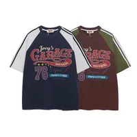 Jiayiku Fashion Brand  Summer T-shirt New American Retro Couple T-shirt Loose Raglan Sleeve Color-matching Short Sleeve Men main image 5