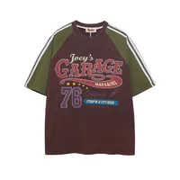 Jiayiku Fashion Brand  Summer T-shirt New American Retro Couple T-shirt Loose Raglan Sleeve Color-matching Short Sleeve Men sku image 4