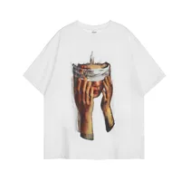Jiayiku  Summer Couple T-shirt Plus Size American Retro Trendy Brand Oil Painting Style Washed T-shirt Short Sleeve Men's Loose main image 3